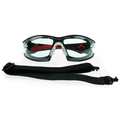 Radians Obliterator Foam-Lined Safety Glasses Black/Red Frame Clear IQUITY Anti-Fog Lens