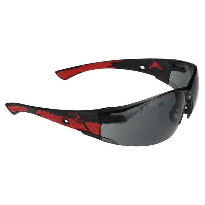 Radians Obliterator Foam-Lined Safety Glasses Black/Red Frame Smoke IQUITY Anti-Fog Lens