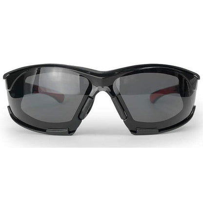 Radians Obliterator Foam-Lined Safety Glasses Black/Red Frame Smoke IQUITY Anti-Fog Lens