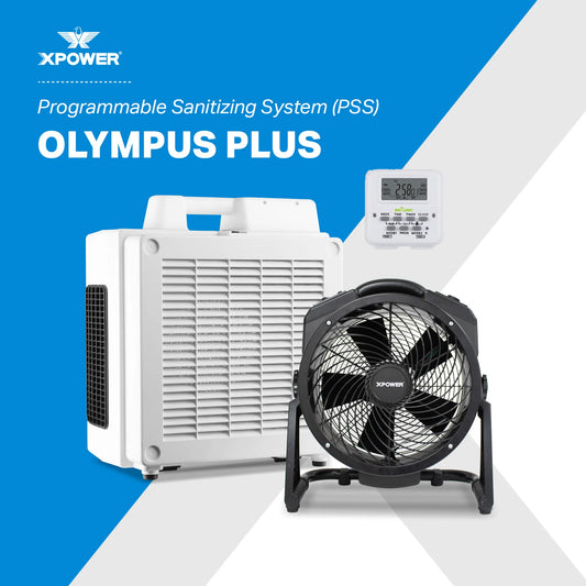 XPOWER Olympus PLUS Programmable Sanitizing System (PSS) – 600 CFM HEPA Air Purifier & Ozone Generator