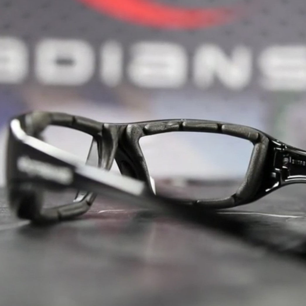 Radians Extremis Safety Glasses Black Frame Smoke Anti-Fog Lens Foam Seal
