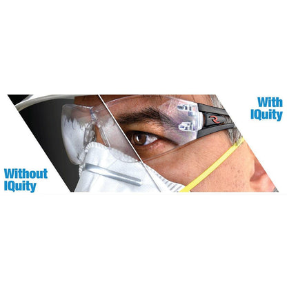 Radians Obliterator Foam-Lined Safety Glasses Black/Red Frame Clear IQUITY Anti-Fog Lens