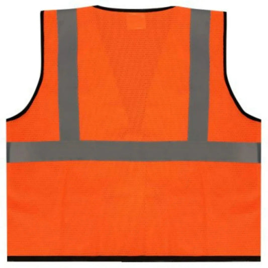 Safety Main 05EAMO Economy Vest, Class 2, All Mesh, Hi-Vis Orange, Pack of 3