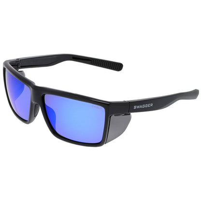 MCR Safety Swagger SR2 Safety Glasses Black with Blue Diamond Polarized Lenses