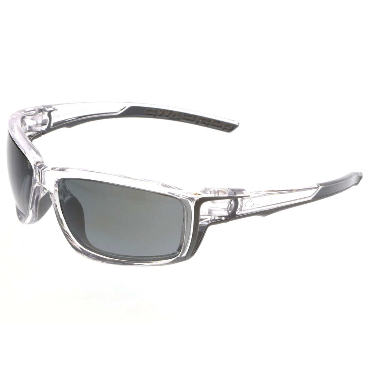 MCR Safety Swagger SR4 Safety Glasses with Clear Frame and Polarized Black Mirror MAX36 Anti-Fog Lens