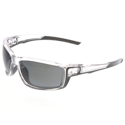 MCR Safety Swagger SR4 Safety Glasses with Clear Frame and Polarized Black Mirror MAX36 Anti-Fog Lens