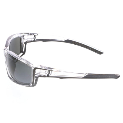 MCR Safety Swagger SR4 Safety Glasses with Clear Frame and Polarized Black Mirror MAX36 Anti-Fog Lens