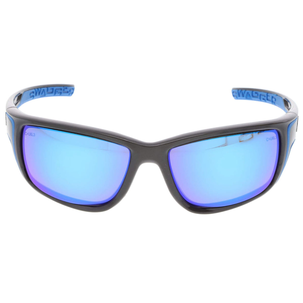 MCR Safety Swagger SR4 Safety Glasses with Gun Metal Frame and Blue Diamond Mirror Lens