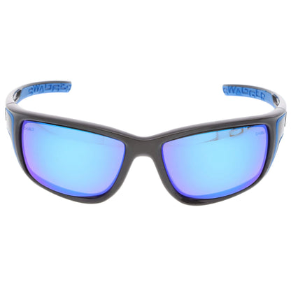 MCR Safety Swagger SR4 Safety Glasses with Gun Metal Frame and Blue Diamond Mirror Lens