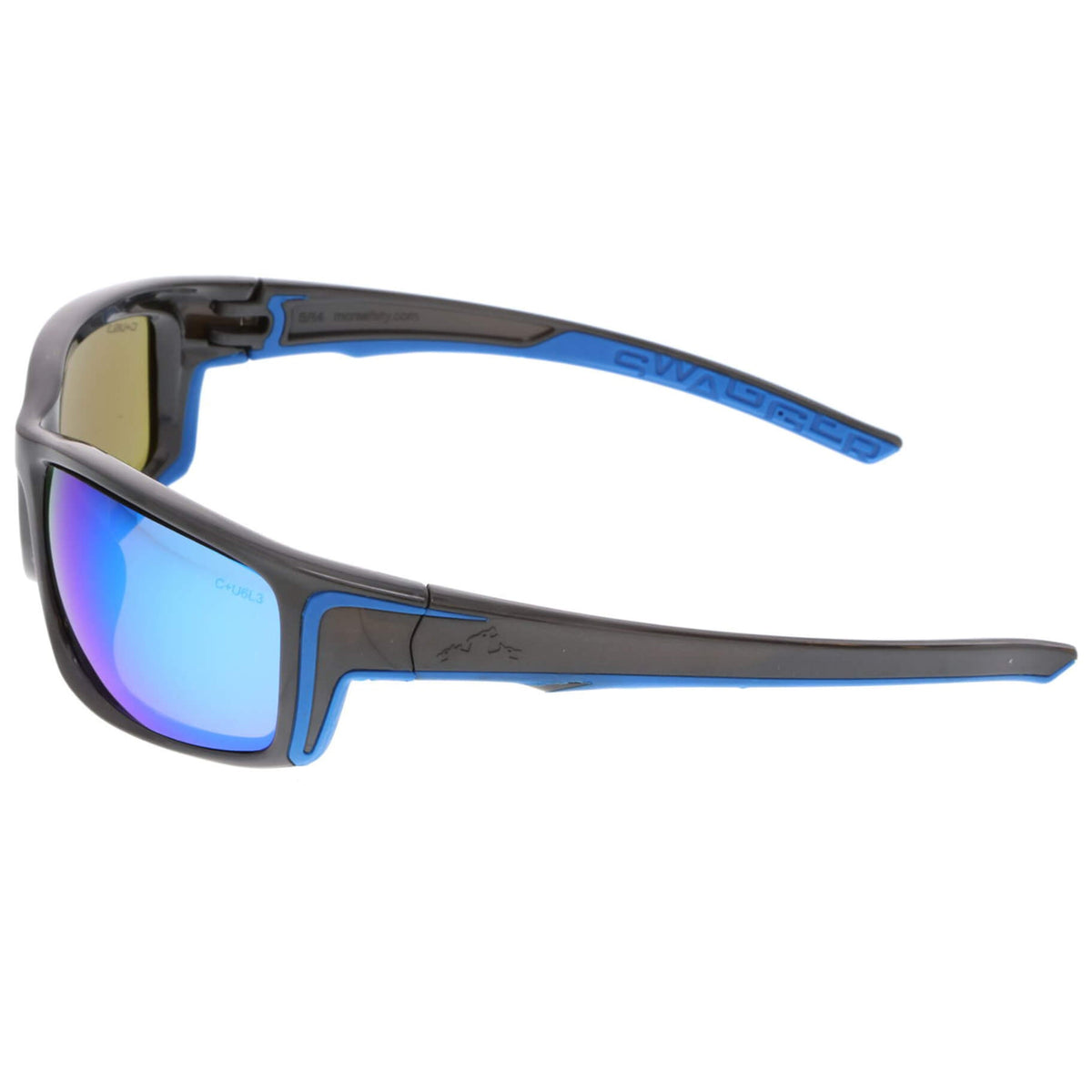 MCR Safety Swagger SR4 Safety Glasses with Gun Metal Frame and Blue Diamond Mirror Lens