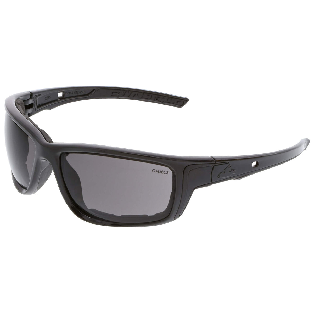 MCR Safety Swagger SR5 Foam-Lined Safety Glasses with Black Frame and Gray MAX6 Anti-Fog Lens