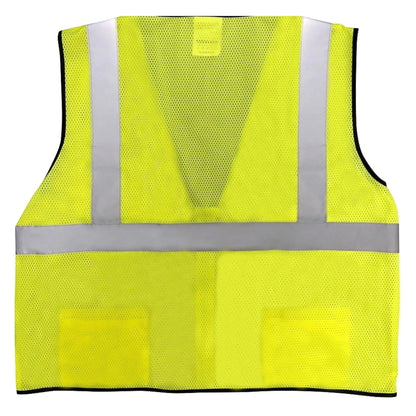 Safety Main 05EAMYZ Economy Vest, Class 2, All Mesh, Hi-Vis Yellow, Pack of 10