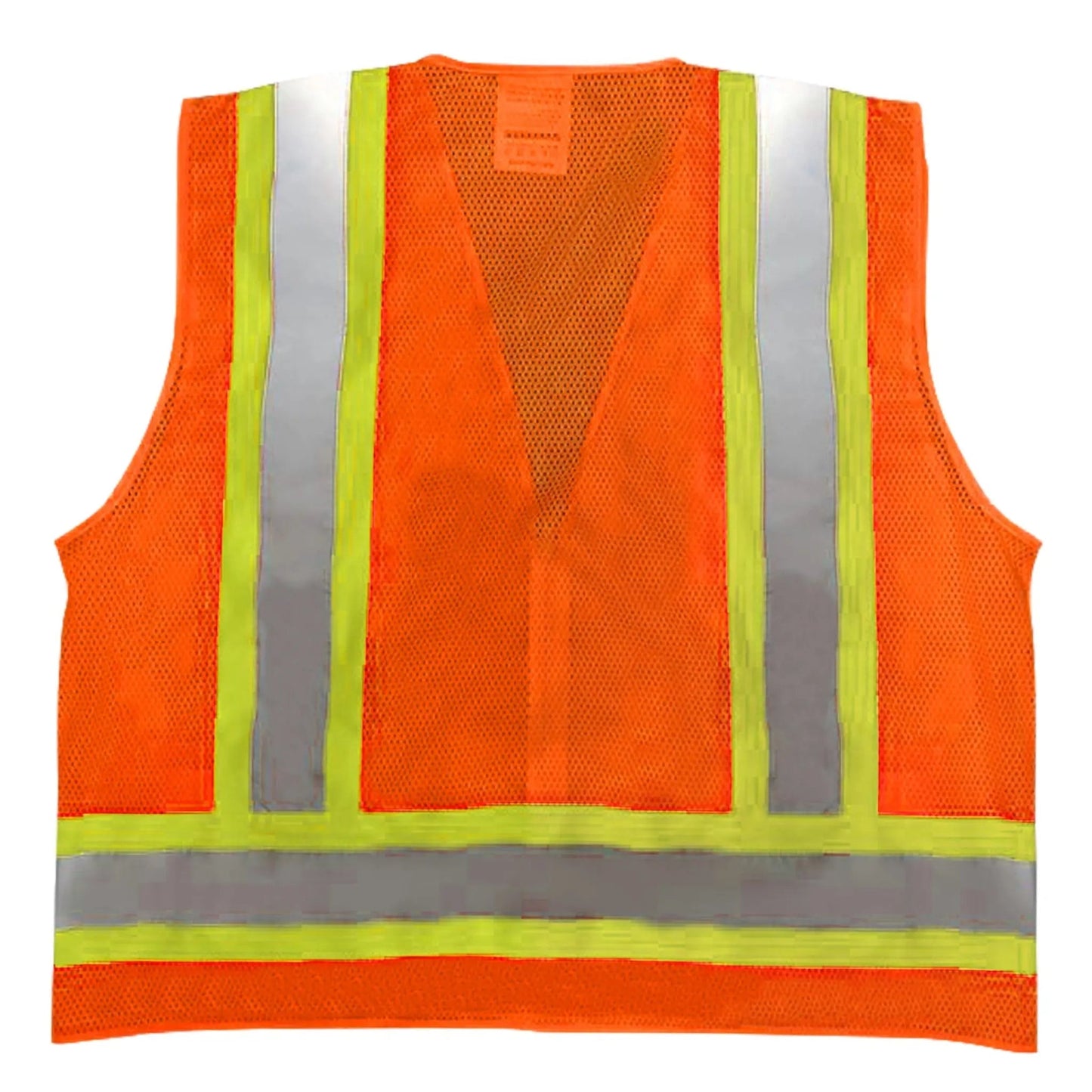 Safety Main 05TTSOZ Surveyor Vest, Class 2, Solid Front, Mesh Back, Hi-Vis Orange, Pack of 3