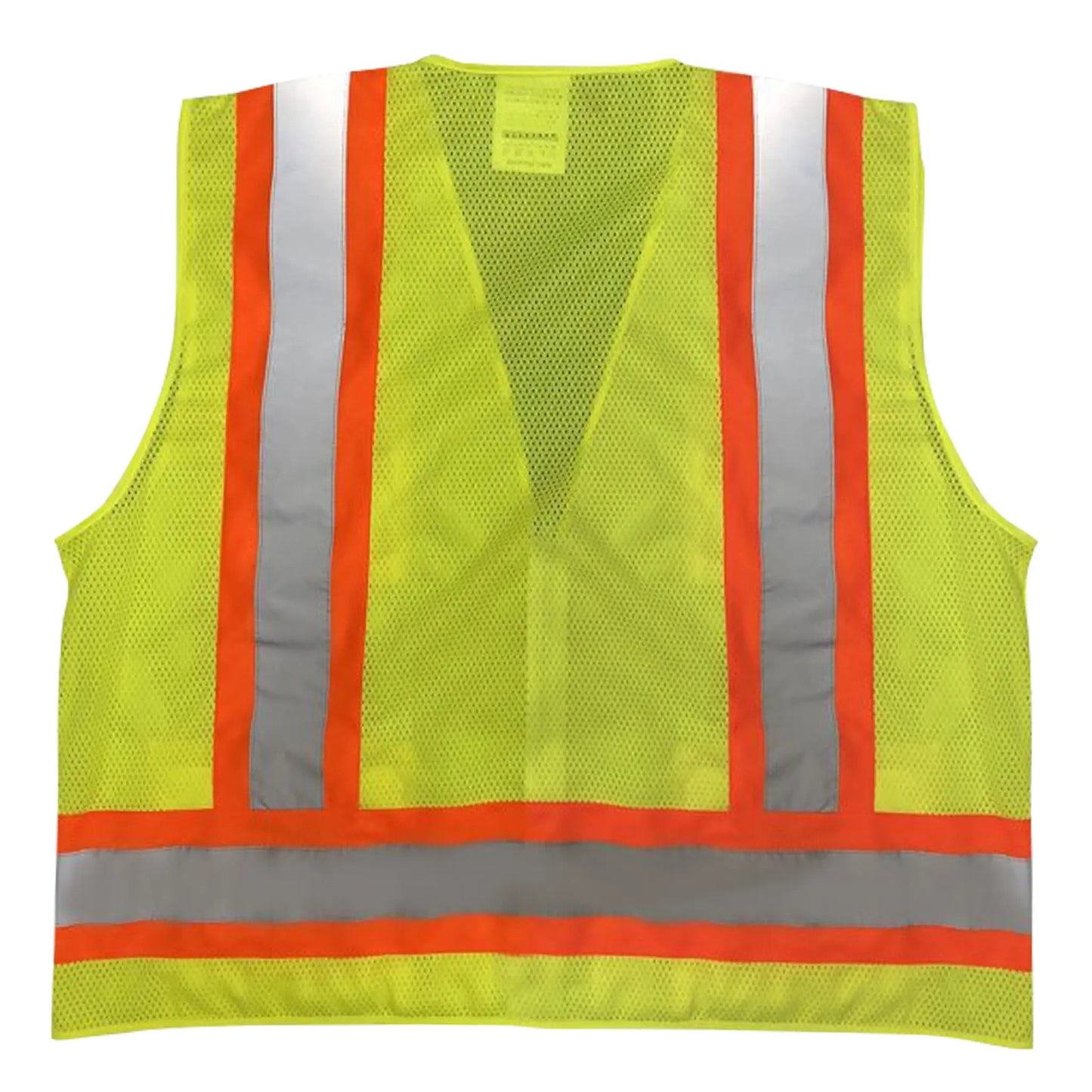Safety Main 05TTSYZ Surveyor Vest, Class 2, Solid Front, Mesh Back, Hi-Vis Yellow, Pack of 3