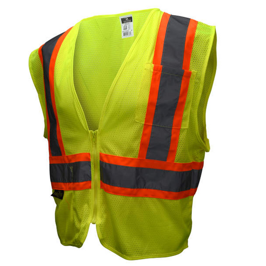 Hi-vis Mesh Vest Type R Class 2 Two-tone Green Silver