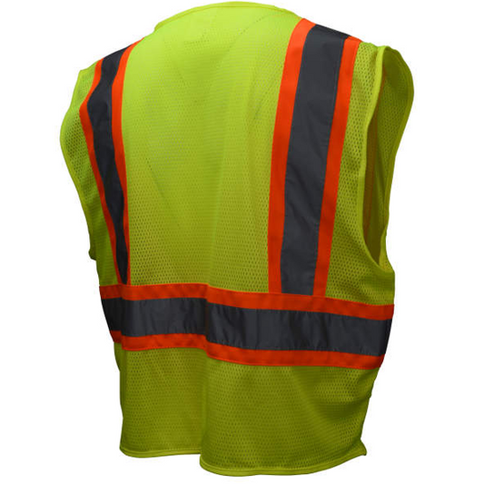 Hi-vis Mesh Vest Type R Class 2 Two-tone Green Silver
