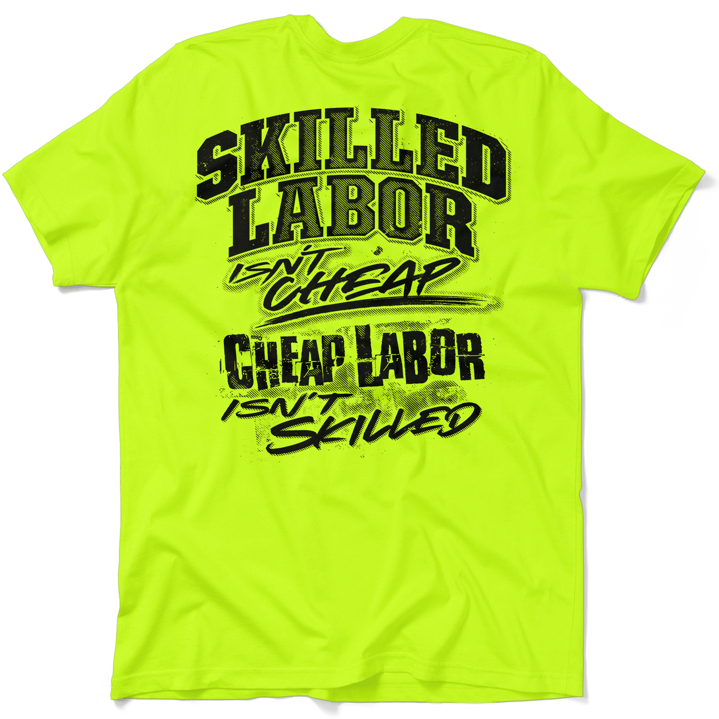 Skilled Labor - Safety Yellow Pocket T-Shirt