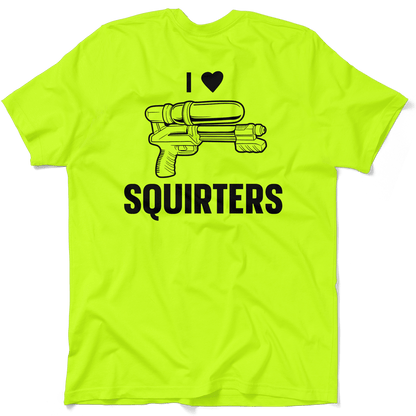 I Love Squirters - Safety Yellow Hi-Vis Pocket T-Shirt