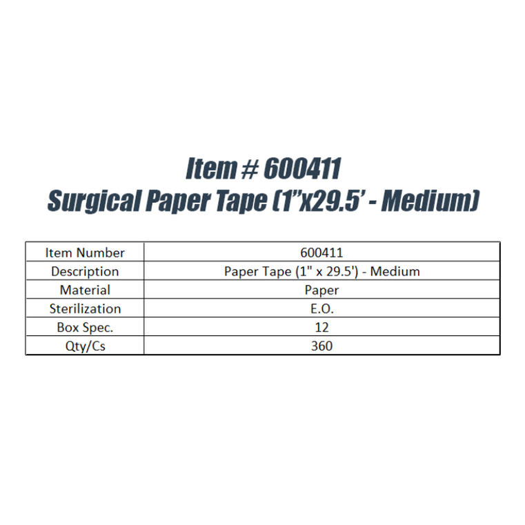 Paper Soft Surgical Tape 1 Inch x 29.5 ft-Medium- Hypoallergenic (360pcs)