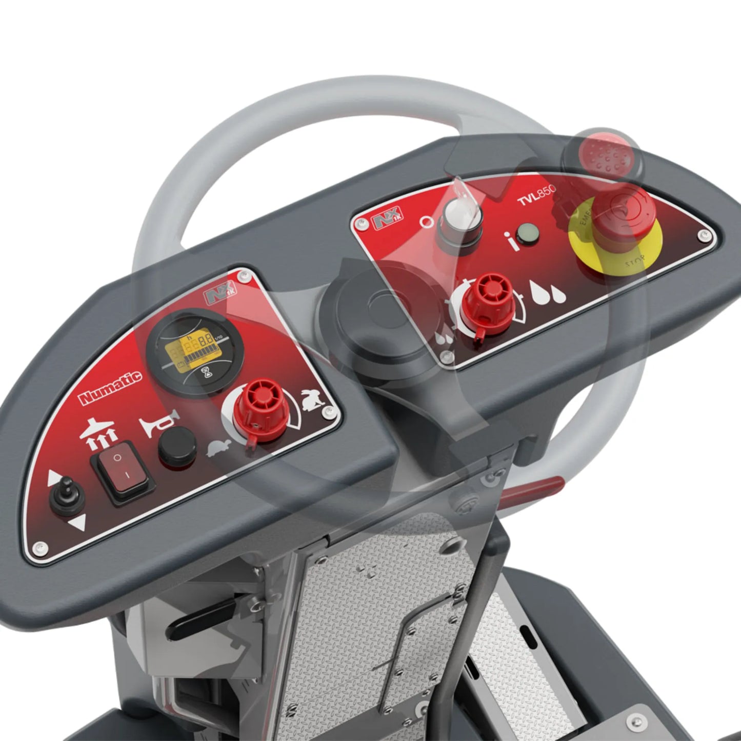 NaceCare TVL 850/300T 26″–34″ Ride-On Scrubber – 6 NX1K Batteries