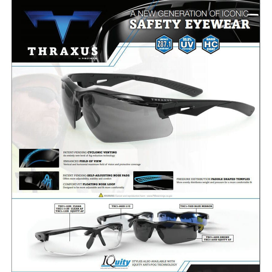 Radians Thraxus Safety Glasses with Clear Lens