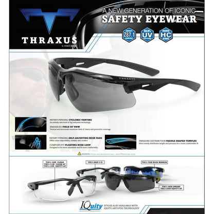Radians Thraxus Safety Glasses with Blue Mirror Lens