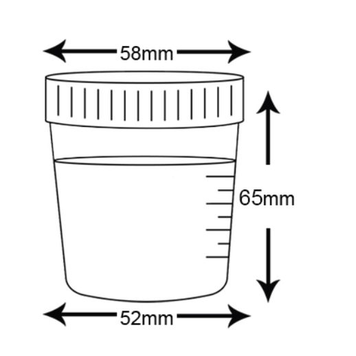Urine Cup without Temperature Strip 90ml