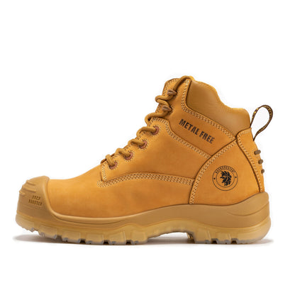rockrooster Woodland Wheat 6 inch Composite Toe Zip-sided Leather Work Boots AK659