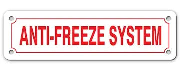 Anti-Freeze Sign 6" X 2" Durable Safety Marker
