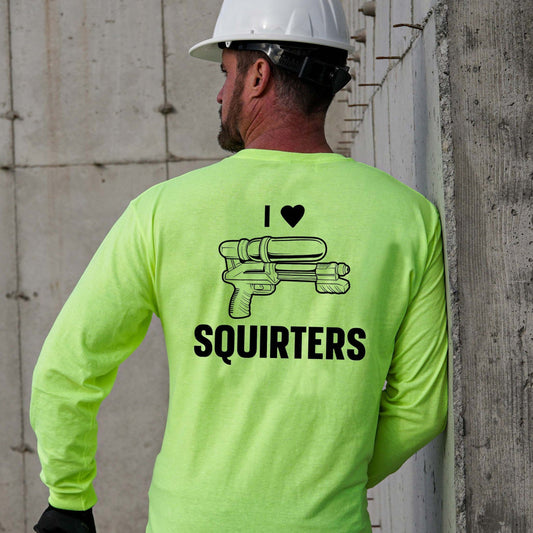 I Love Squirters - Safety Yellow Hi-Vis Long Sleeve