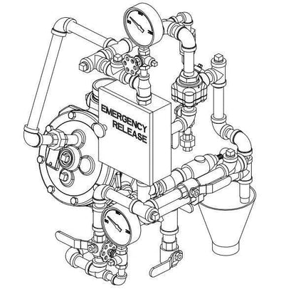 F1 Deluge Valve Conventional Brass Horizontal Modular Trim (use with Straight Through Valves)