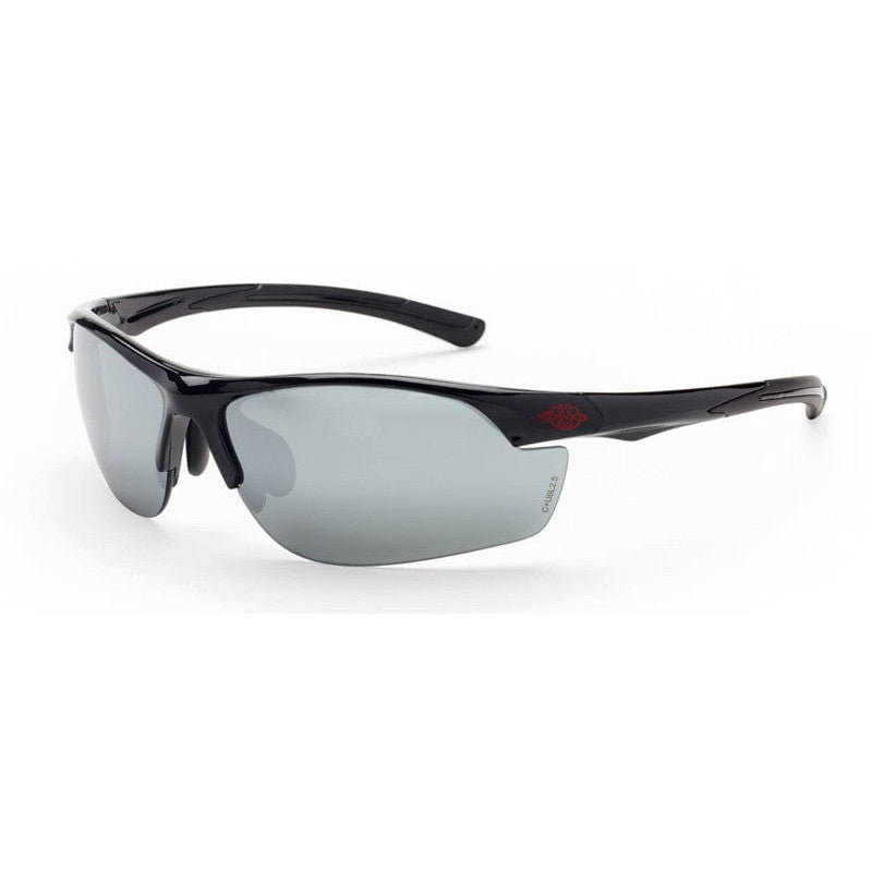 Crossfire AR3 Safety Glasses Black Frame with Silver Mirror Lenses