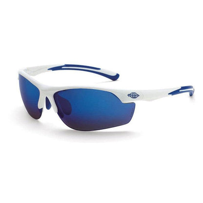 Crossfire AR3 Safety Glasses White Frame with Blue Mirror Lenses