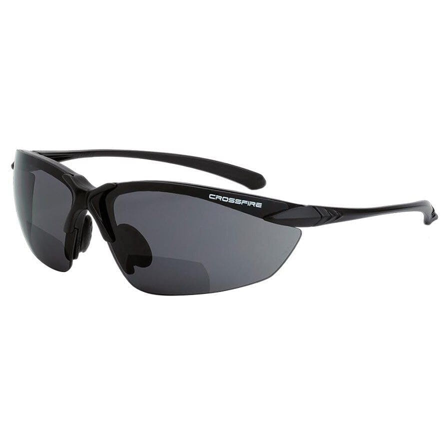 Crossfire Sniper Bifocal Safety Glasses Black with Smoke Lenses