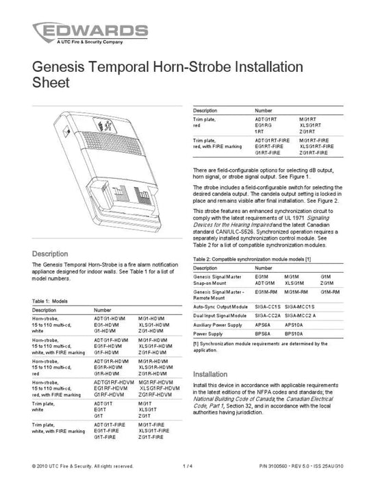 Genesis LED EG1 Wall Trim Plate White UL/FM Approved Safety
