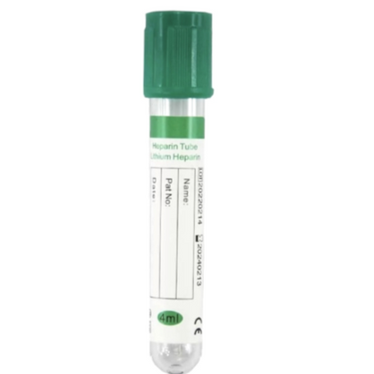Heparin Tube Lithium Green Top 13x75mm, 4ml, PET