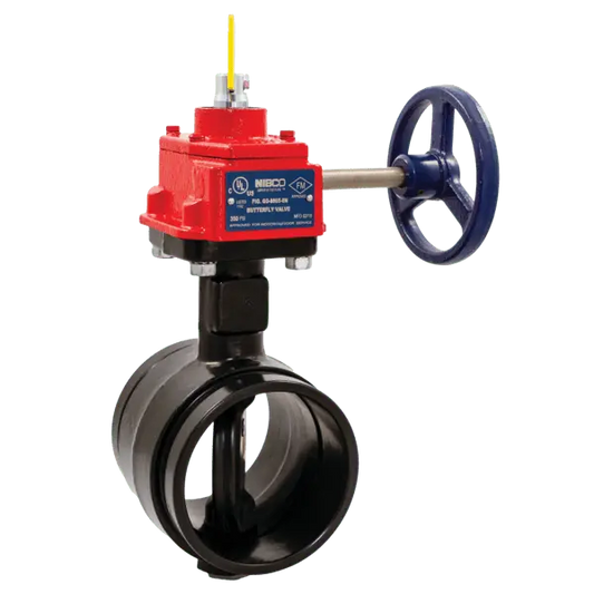 Grooved Butterfly Valve Wall Post for Fire Protection 300 psi