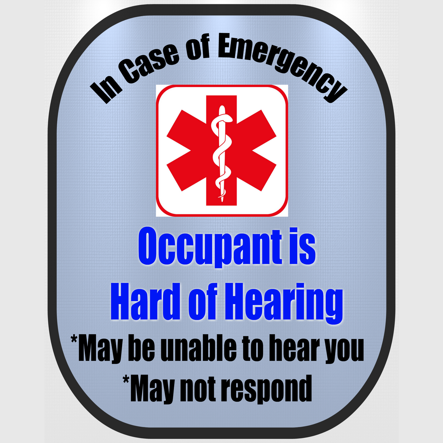 Hard of Hearing Decal Medical Alert Safety Sticker