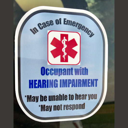 Hearing Impaired Decal Medical Alert Safety Sticker