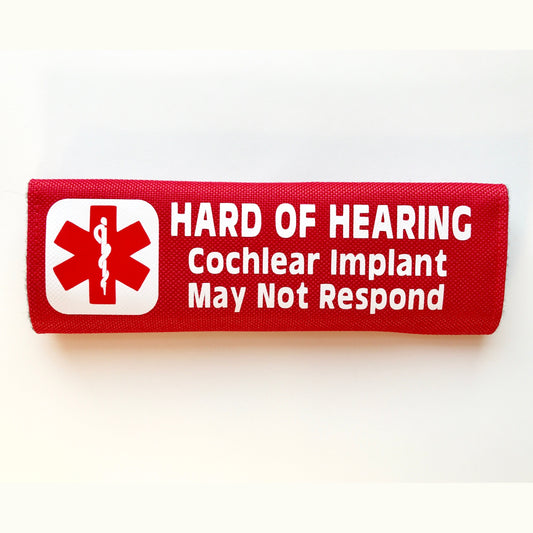 Hard of Hearing Backpack Seat/Harness Medical Alert Seatbelt Cover