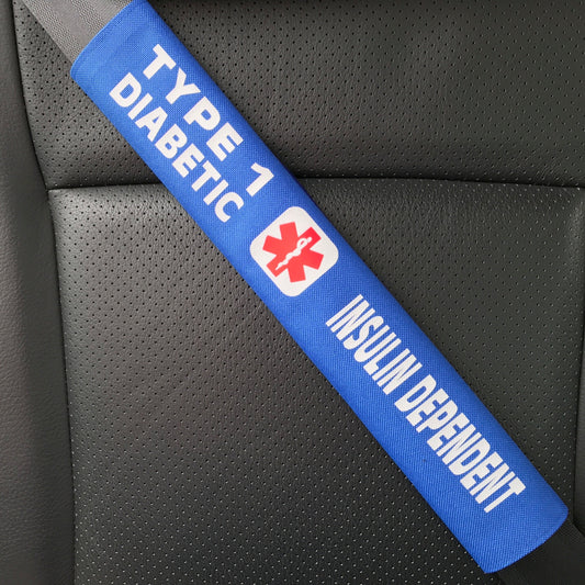 Type 1 Diabetic / Insulin Dependent Medical Alert Seat Belt Cover