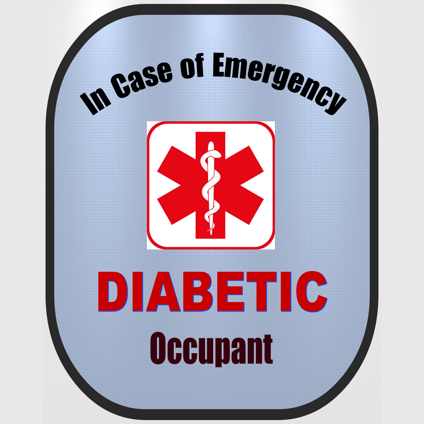 Diabetic Decal Medical Alert Safety Sticker Type 2 - Type 1