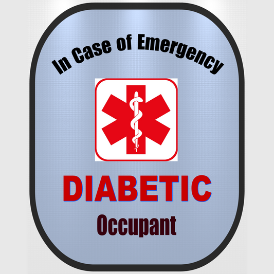 Diabetic Decal Medical Alert Safety Sticker Type 2 - Type 1