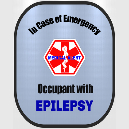 Epilepsy Medical Alert Seat Belt Cover - Window Decal Set