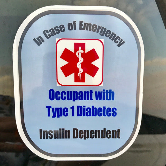 Type 1 Diabetic Decal Medical Alert Safety Sticker