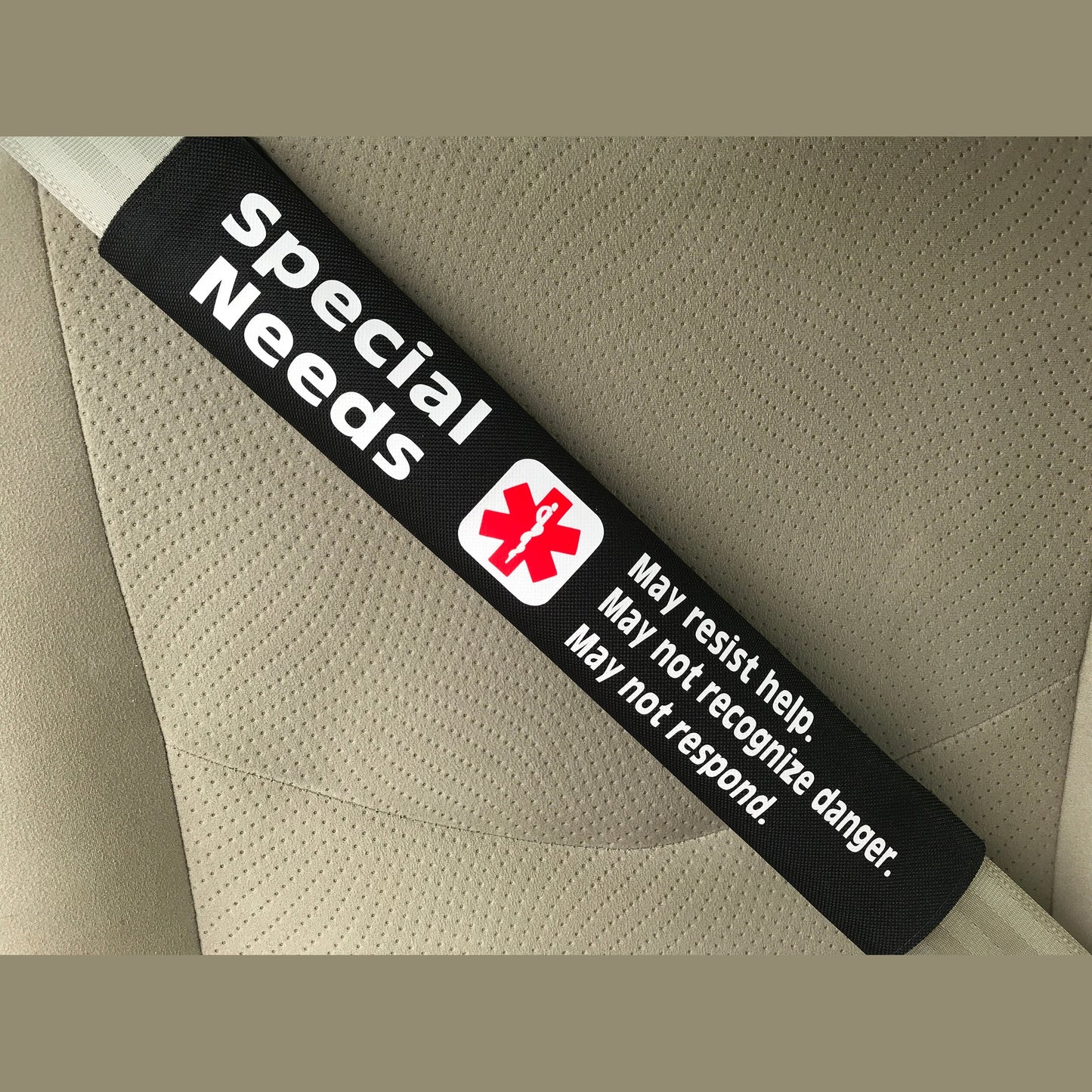 Special Needs Medical Alert Seat Belt Cover