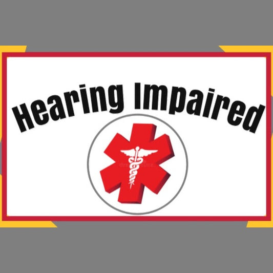 Hearing Impaired Stick 'N Go Medical Alert Stickers Reusable Any Diagnosis Waterproof Pack of 18