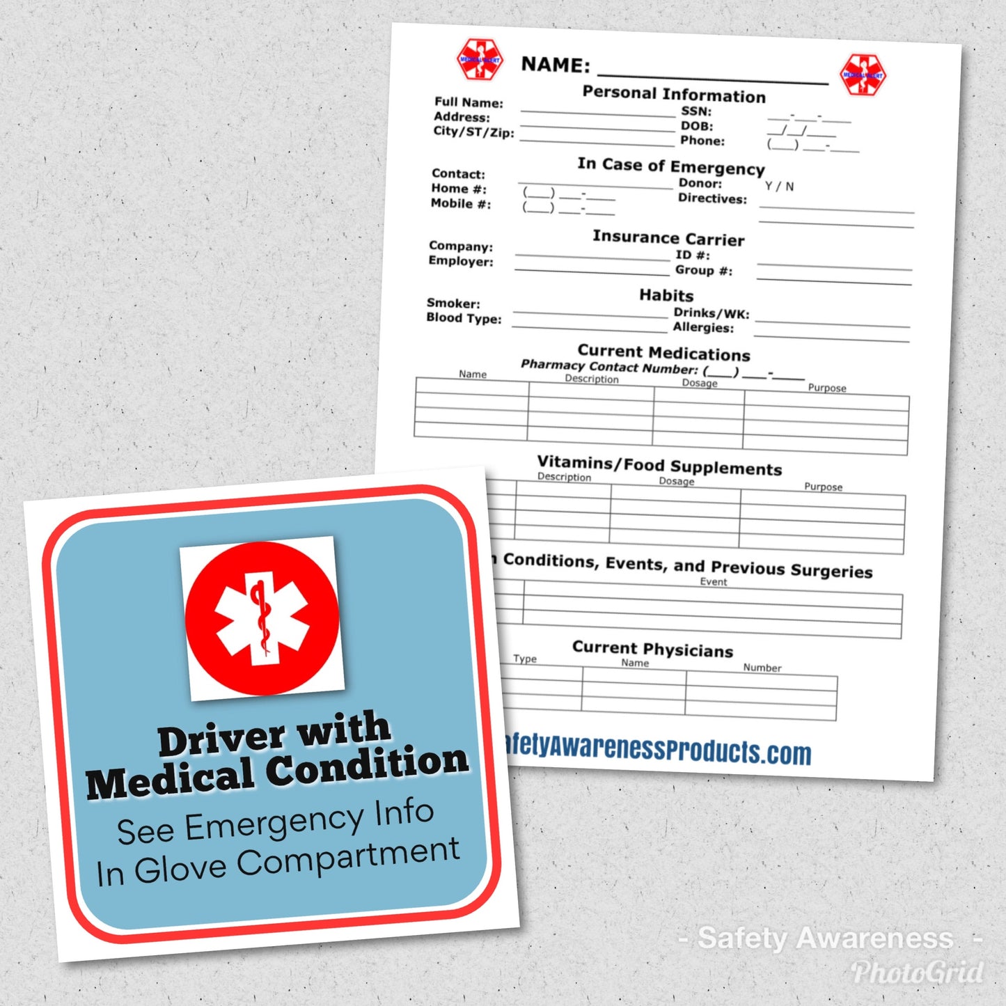 Driver With Medical Condition Set Emergency Safety Set