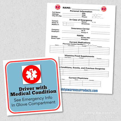 Driver With Medical Condition Set Emergency Safety Set