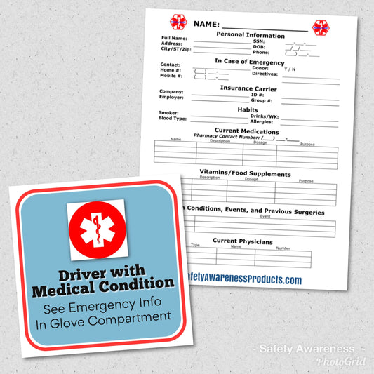 Driver With Medical Condition Set Emergency Safety Set